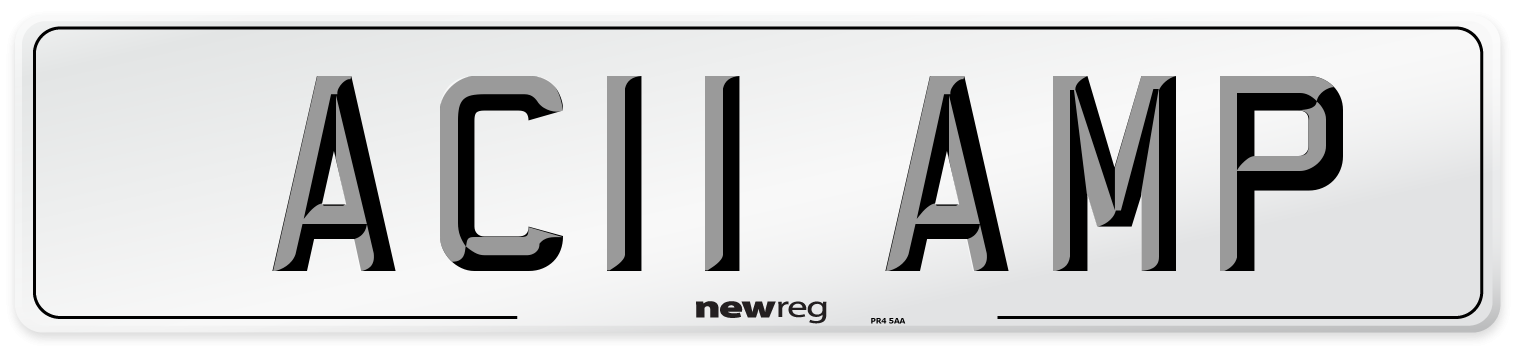 AC11 AMP Number Plate from New Reg